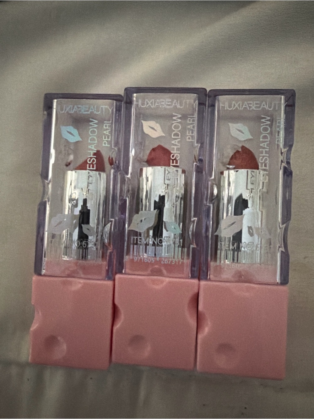 Huxia Beauty Pink Pearl Eyeshadow Stick - Soft Pink Shade set of 3